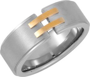 Stainless Steel & 18kt Yellow Ring