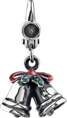 Holiday Silver Bells Charm with Enamel