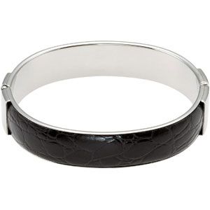 Amalfi&trade; Stainless Steel & Leather Bangle Bracelet