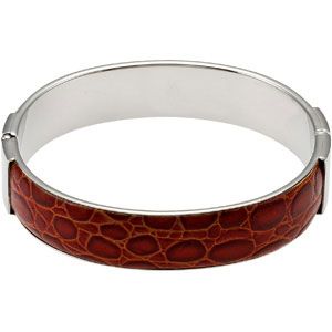 Amalfi&trade; Stainless Steel & Leather Bangle Bracelet