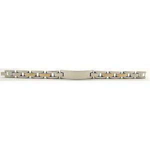 Stainless Steel & 14kt Yellow ID Link Bracelet