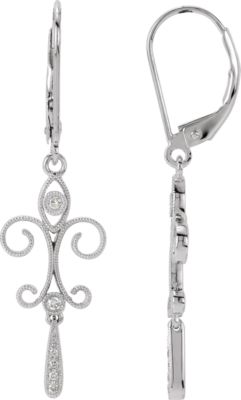Diamond Lever Back Earrings