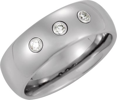 Dura Cobalt&trade; .15 ct tw Diamond Domed Band