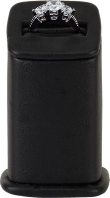 Black Leatherette Medium Ring Pedestal Display