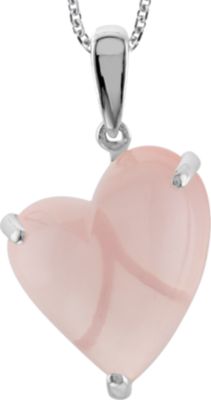 Genuine Rose Quartz Heart Pendant