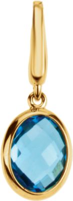 Genuine Swiss Blue Topaz Charm
