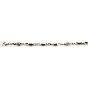 Stainless Steel Cylinder Link Bracelet & Chain