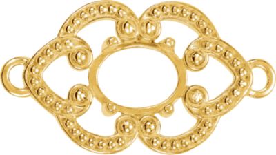 Granulated Design Oval Link with Rings