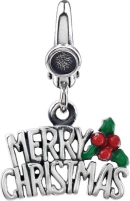 Merry Christmas Charm with Enamel