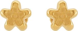 Youth Flower Earrings with Safety Backs & Gift Box