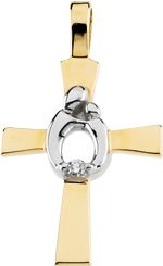 Mother and Child&reg; Cross with Diamond
