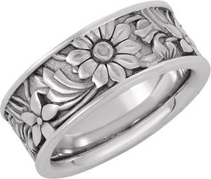 8.5mm Floral Design Band
