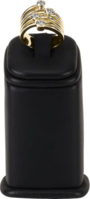 Black Leatherette Medium Ring Clip Pedestal Display
