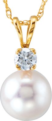 Akoya Cultured Pearl & Diamond Necklace