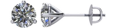 SI₂-SI₃ G-H Diamond & Platinum Threaded Post Stud Earrings