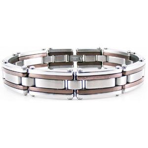 Stainless Steel Double Link Bracelet with Immerse Plating