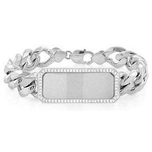 Stainless Steel Cuban Link ID Bracelet with Immerse Plating