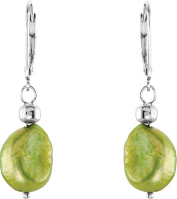 Freshwater Cultured Dyed Pearl Lever Back Earrings