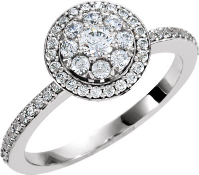 Halo-Style Cluster Engagement Ring
