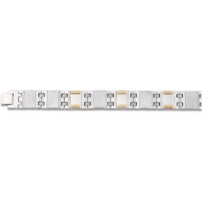 Stainless Steel Bracelet with 10kt Yellow Inlays and .24 ct tw Diamonds