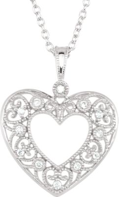 1/10 ct tw Diamond Heart 18