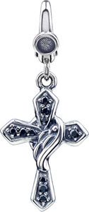 Black CZ Cross Charm