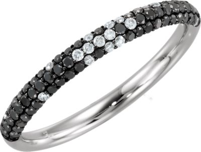3/8 ct tw Black & White Diamond Ring with Black Rhodium Plating