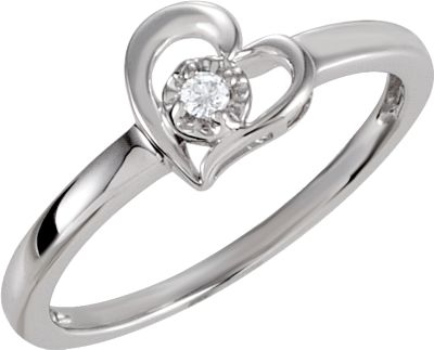Heart Design Cubic Zirconia Ring