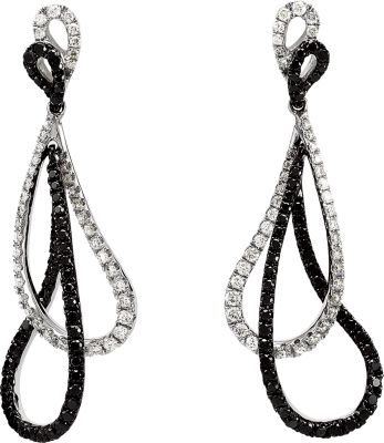 1 3/8 ct tw Black & White Diamond Earrings