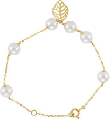 Freshwater Cultured Pearl Leaf Design Bracelet