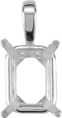 4-Prong Solitaire Pendant for Emerald/Octagon Stone