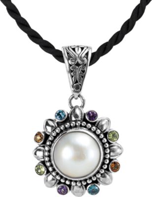 Mabé Cultured Pearl & Multi Gemstone Pendant Enhancer