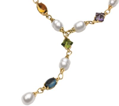Aquarella&reg; South Sea Cultured Pearl and Genuine Gemstone Necklace