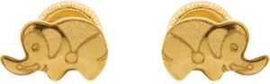 Youth Elephant Earrings with Safety Backs & Gift Box