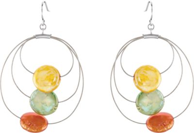 Freshwater Cultured Dyed Coin Pearl Earrings