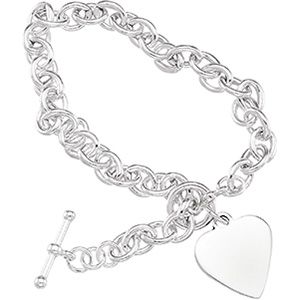 5.75 mm Cable Bracelet with Heart