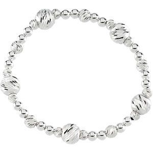 Stretch Bracelet With Diamond Cut Beads