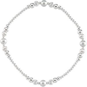 5 mm Stretch Bracelet With Sandblast And Polished Beads