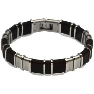 Stainless Steel and Rubber Bracelet