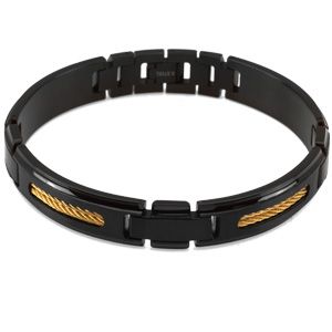 Black Ion Plated Stainless Steel with Yellow Ion Plated Cable
