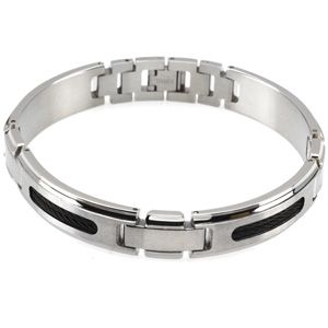 Stainless Steel Bracelet with Black Ion Plated Cable