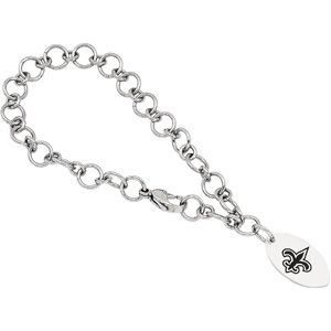 New Orleans Saints Logo Dangle Bracelet