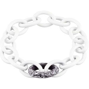 Sterling Silver Bracelet with White and Purple Lacquer