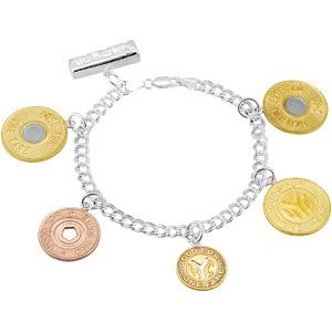5 Coin Subway Token Sterling Silver Bracelet