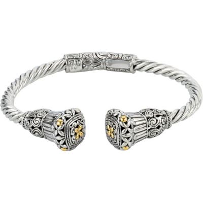 Filigree Design Cuff Bracelet with 18KY Accents
