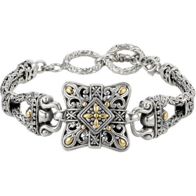 Filigree Design Double Toggle Bracelet with 18KY Accents