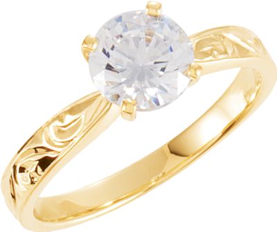 Hand-Engraved Engagement Base Ring Mounting or Band