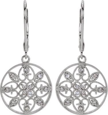 Diamond Lever Back Earrings
