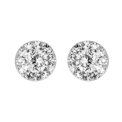 Halo-Styled Diamond Stud Earrings