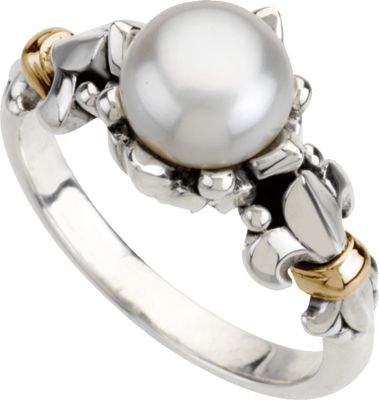 Freshwater Cultured Pearl Fleur-de-lis Ring